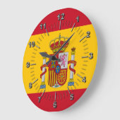 Grande Horloge Ronde Drapeau espagnol (Angle)