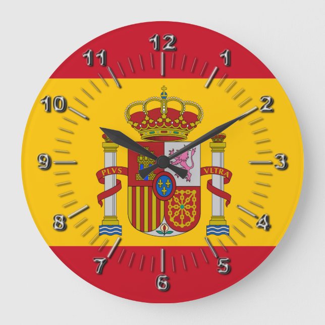 Grande Horloge Ronde Drapeau espagnol (Front)