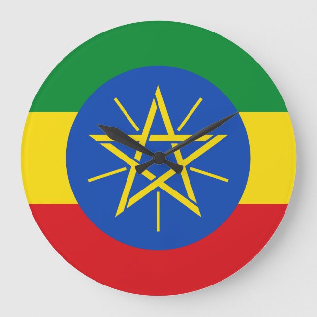 Grande Horloge Ronde Drapeau éthiopien (Recto)