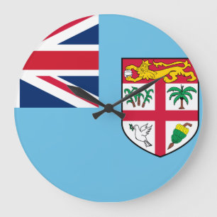 Grande Horloge Ronde Drapeau Fidji