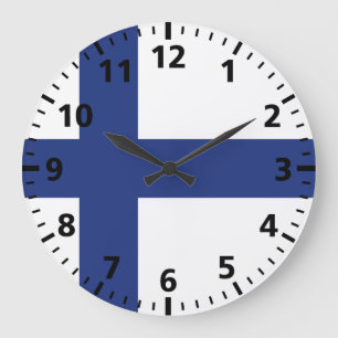 Grande Horloge Ronde Drapeau Finlande
