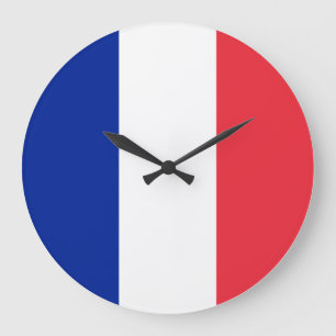 Grande Horloge Ronde Drapeau français