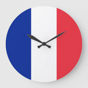 Grande Horloge Ronde Drapeau France