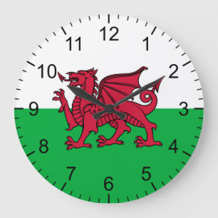Grande Horloge Ronde Drapeau gallois