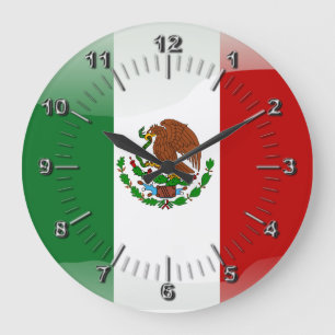 Grande Horloge Ronde Drapeau glacé mexicain