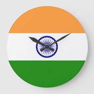 Grande Horloge Ronde Drapeau indien