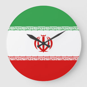 Grande Horloge Ronde Drapeau Iran (Iran)