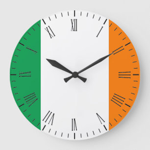 Grande Horloge Ronde Drapeau irlandais