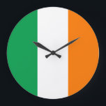 Grande Horloge Ronde Drapeau irlandais<br><div class="desc">Drapeau irlandais</div>