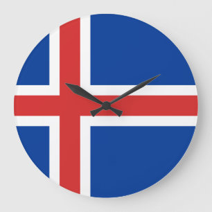 Grande Horloge Ronde Drapeau islandais