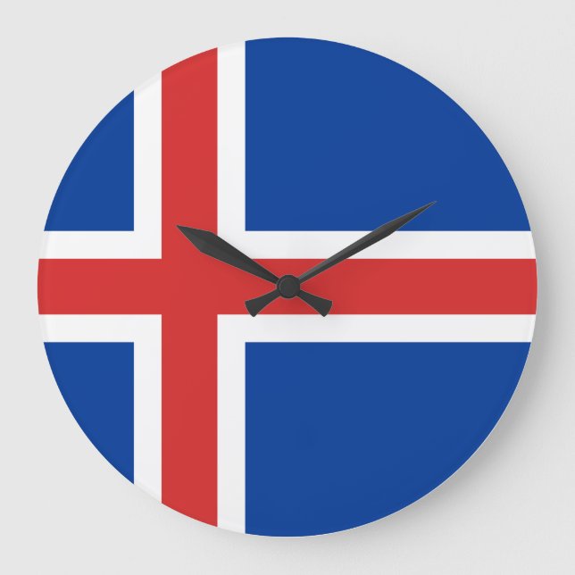 Grande Horloge Ronde Drapeau islandais (Recto)