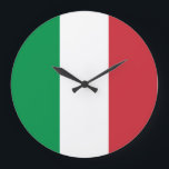 Grande Horloge Ronde Drapeau Italie<br><div class="desc">Drapeau Italie</div>