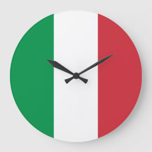 Grande Horloge Ronde Drapeau Italie