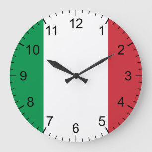Grande Horloge Ronde Drapeau italien