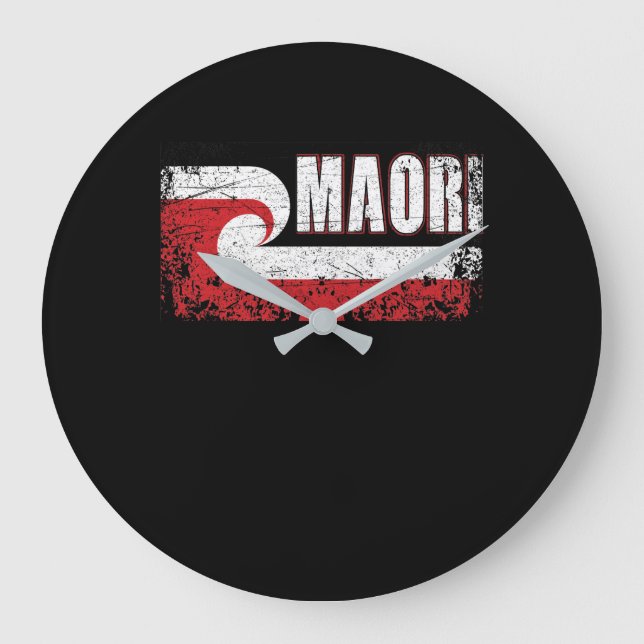 Grande Horloge Ronde Drapeau maori Nouvelle-Zélande (Recto)