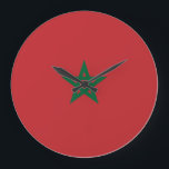 Grande Horloge Ronde Drapeau Maroc<br><div class="desc">Produits World Flag personnalisables - N'hésitez pas à ajouter votre texte.</div>