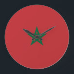 Grande Horloge Ronde Drapeau Maroc<br><div class="desc">Produits World Flag personnalisables - N'hésitez pas à ajouter votre texte.</div>