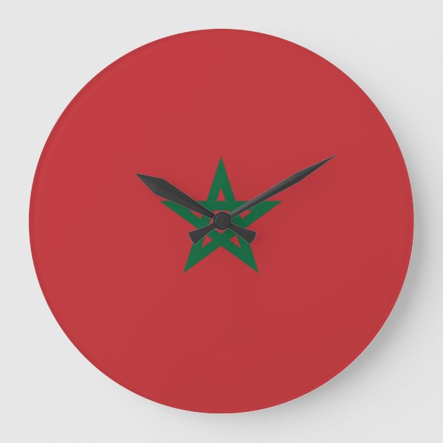 Grande Horloge Ronde Drapeau Maroc (Recto)