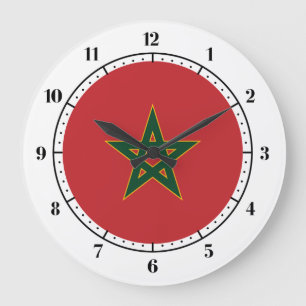 Grande Horloge Ronde Drapeau marocain