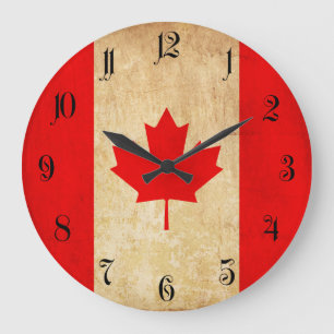 Grande Horloge Ronde Drapeau national patriotique Vintage original du C