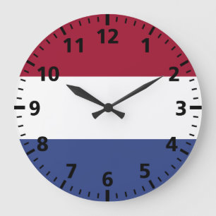 Grande Horloge Ronde Drapeau néerlandais
