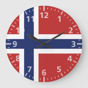 Grande Horloge Ronde Drapeau norvégien
