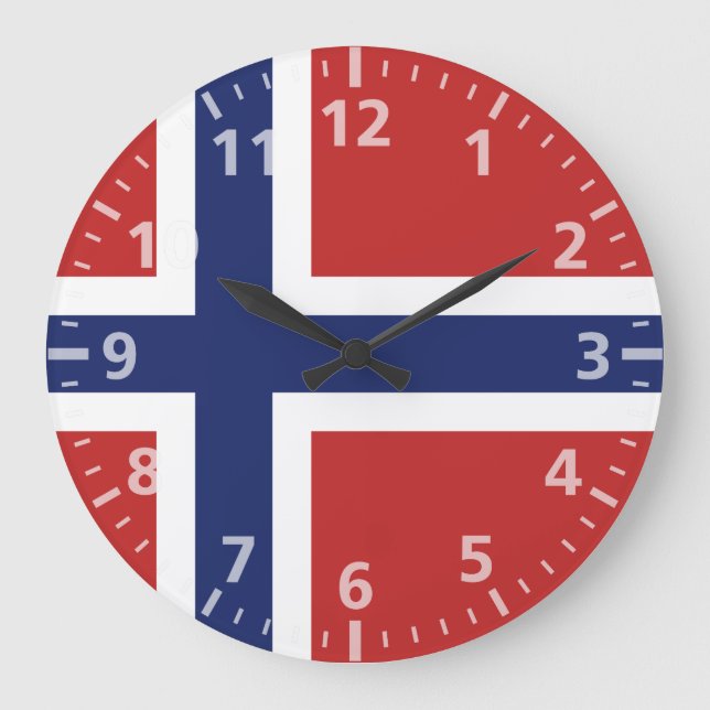 Grande Horloge Ronde Drapeau norvégien (Recto)