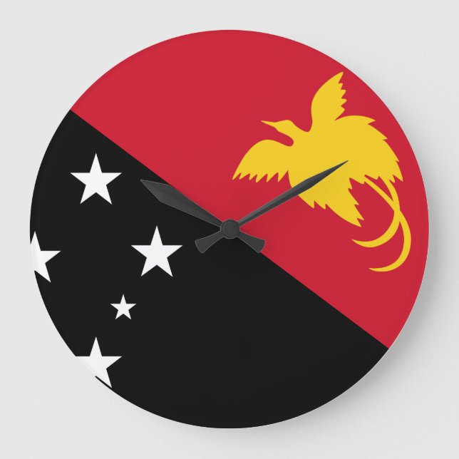 Grande Horloge Ronde Drapeau Papouasie-Nouvelle-Guinée (Recto)