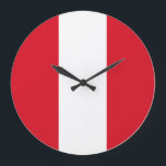 Grande Horloge Ronde Drapeau péruvien<br><div class="desc">Produits World Flag personnalisables - N'hésitez pas à ajouter votre propre texte.</div>
