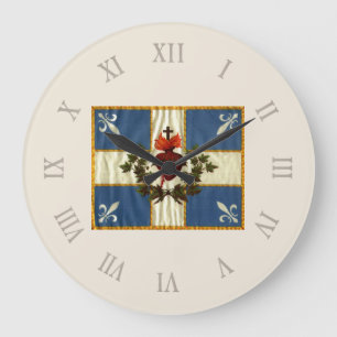 Grande Horloge Ronde Drapeau Québec antique Carillon Sacré-Cœur