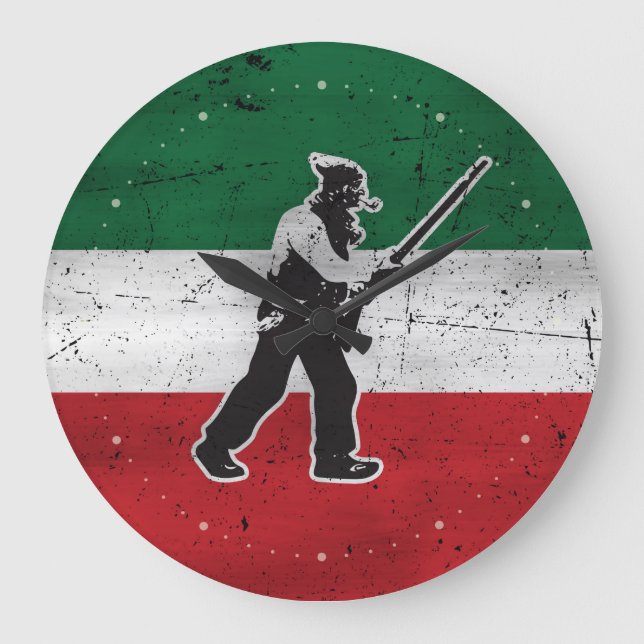 Grande Horloge Ronde Drapeau Québec et Patriote Henri Julien érodé (Recto)