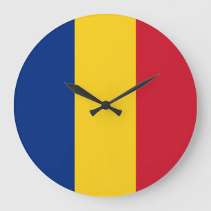 Grande Horloge Ronde Drapeau roumain