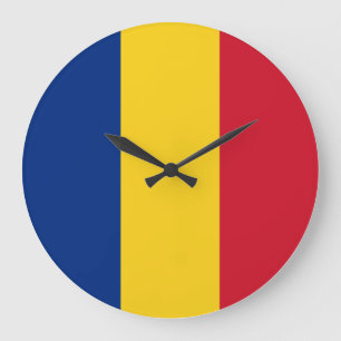 Grande Horloge Ronde Drapeau roumain