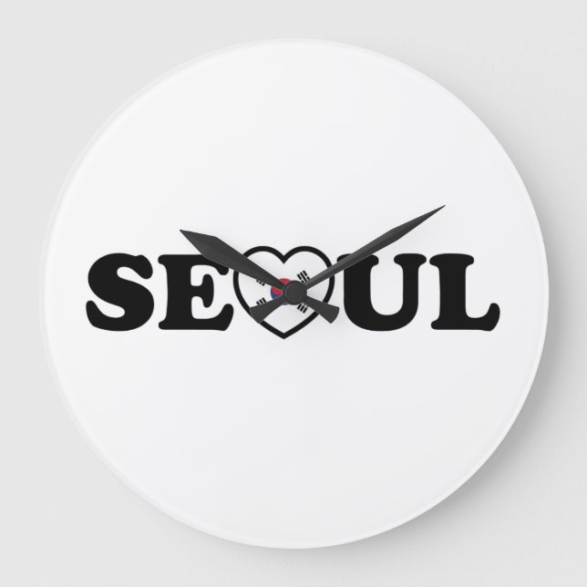 Grande Horloge Ronde Drapeau Seoul Love Heart Taegeukgi (Recto)