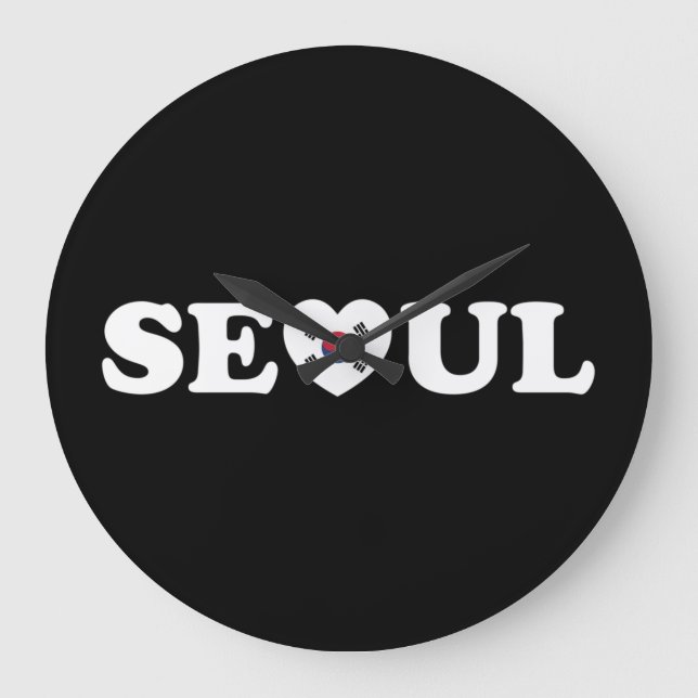 Grande Horloge Ronde Drapeau Seoul Love Heart Taegeukgi (Recto)
