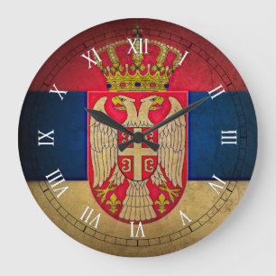 Grande Horloge Ronde drapeau serbe