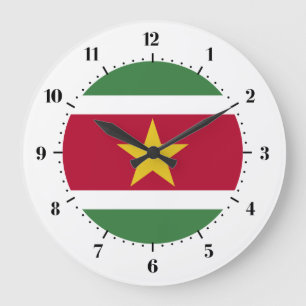 Grande Horloge Ronde Drapeau surinamien