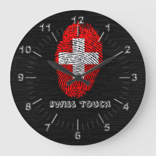 Grande Horloge Ronde Drapeau tactile suisse