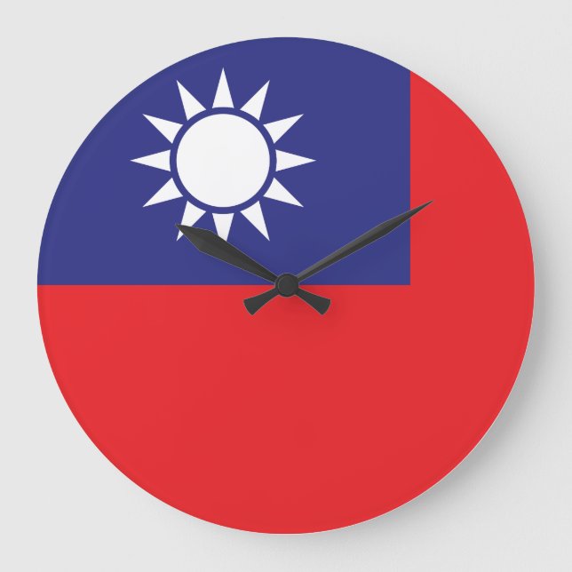 Grande Horloge Ronde Drapeau Taïwan (Recto)