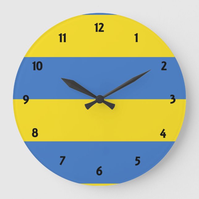 Grande Horloge Ronde drapeau ukrainien (Recto)