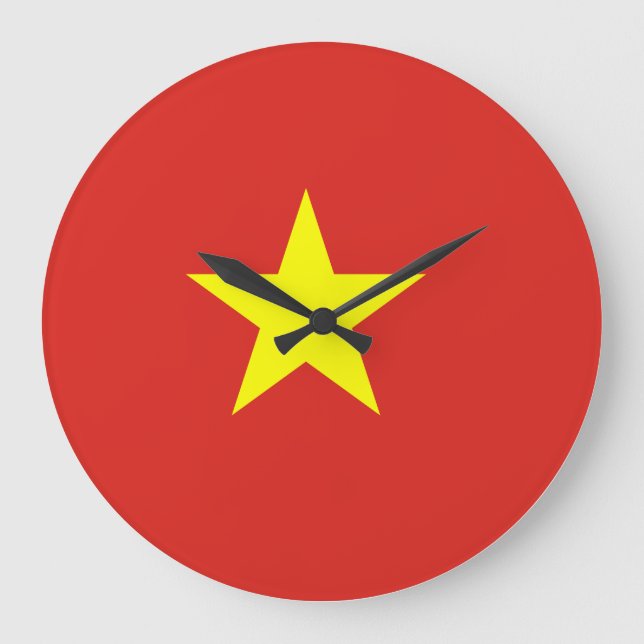 Grande Horloge Ronde Drapeau vietnamien (Recto)