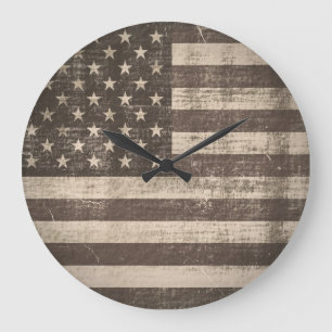 Grande Horloge Ronde Drapeau vintage