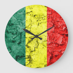Grande Horloge Ronde Drapeau vintage de reggae