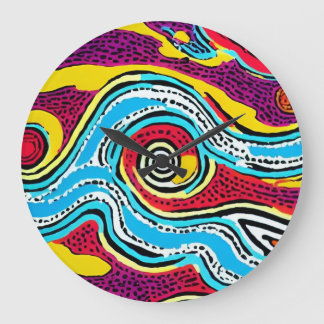 Grande Horloge Ronde Dream Australian Aboriginal Design #4