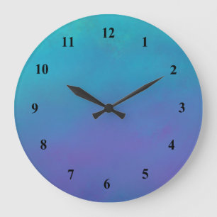Grande Horloge Ronde Dreamy Blues Abstract Design