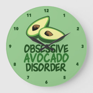 Grande Horloge Ronde Drôle Avocado Lover Kitchen