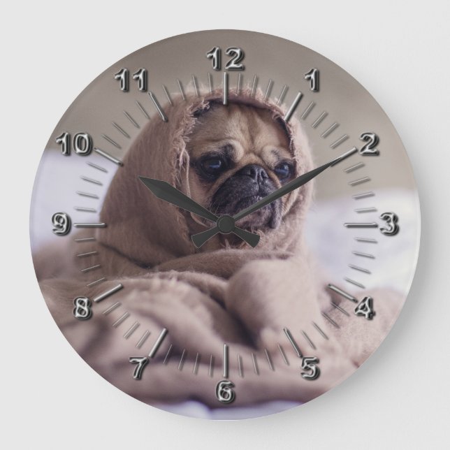 Grande Horloge Ronde Drôle chien (Recto)