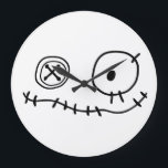 Grande Horloge Ronde drôle craep mignon personnage de dessin animé mons<br><div class="desc">drôle craep mignon personnage de dessin animé monstre Halloween horreur visage monstre</div>