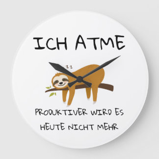 Grande Horloge Ronde Drôle de Fainéant