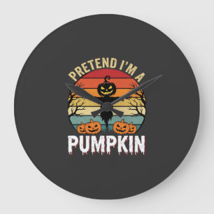 Grande Horloge Ronde Drôle de Halloween Prétendre que je suis une citro
